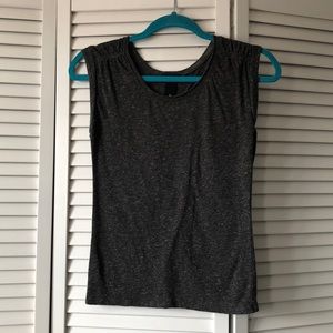 Heathered Dark Gray Tulip Back Top